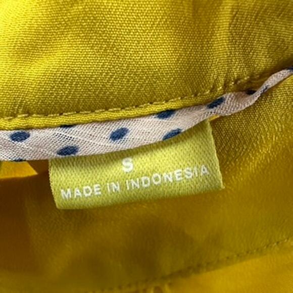Maeve Small Yellow Blouse Flowy Silky Work Evening Party Feminine EUC - Picture 5 of 10